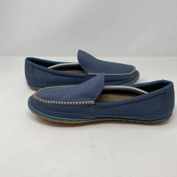 L.L.Bean Shoes Mens Size 13 Blue Canvas Slip On Moc Loafers Cork Insole Casual main image 8